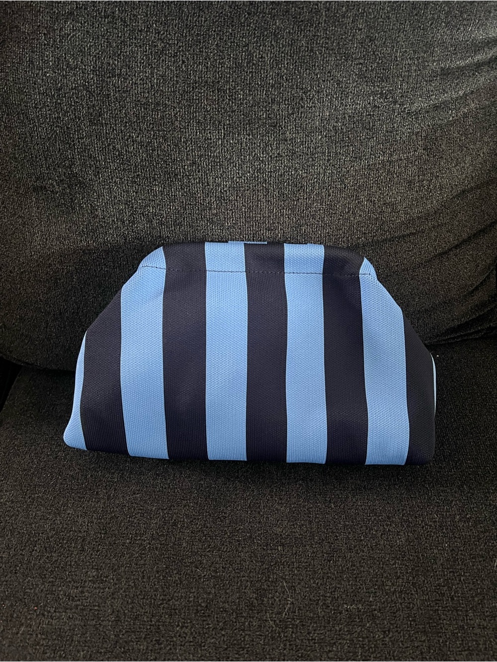 Striped Blue & Navy Clutch Pouch